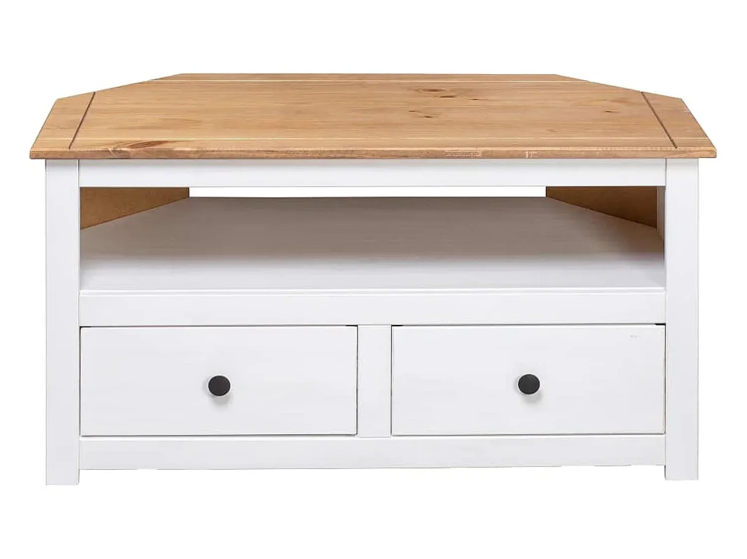 Móvel De Tv* Móvel canto TV 93x49x49 cm madeira pinho maciça Panama PT156144 Branco