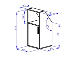 Clearance Vente-unique Móvel com inclinação 1 porta e 1 nicho ADEZIO Branco