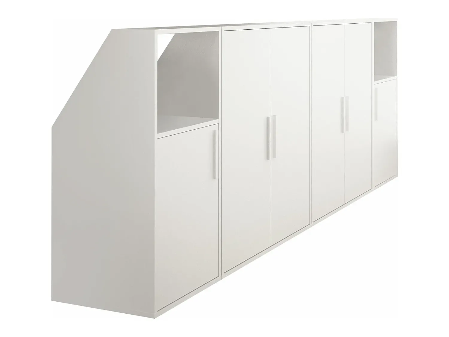 New Vente-unique Móvel com inclinação 6 portas e 2 nichos ADEZIO Branco