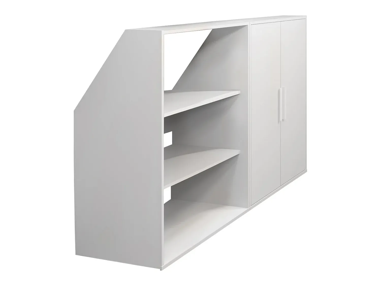 Móvel De Arrumação|Vente-unique Móvel com inclinação 2 portas e 2 prateleiras ADEZIO Branco