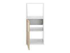 Vente-unique Móvel com inclinação com 1 porta e 1 nicho branco e natural - ADEZIO^ Móvel De Arrumação