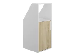 Vente-unique Móvel com inclinação com 1 porta e 1 nicho branco e natural - ADEZIO^ Móvel De Arrumação