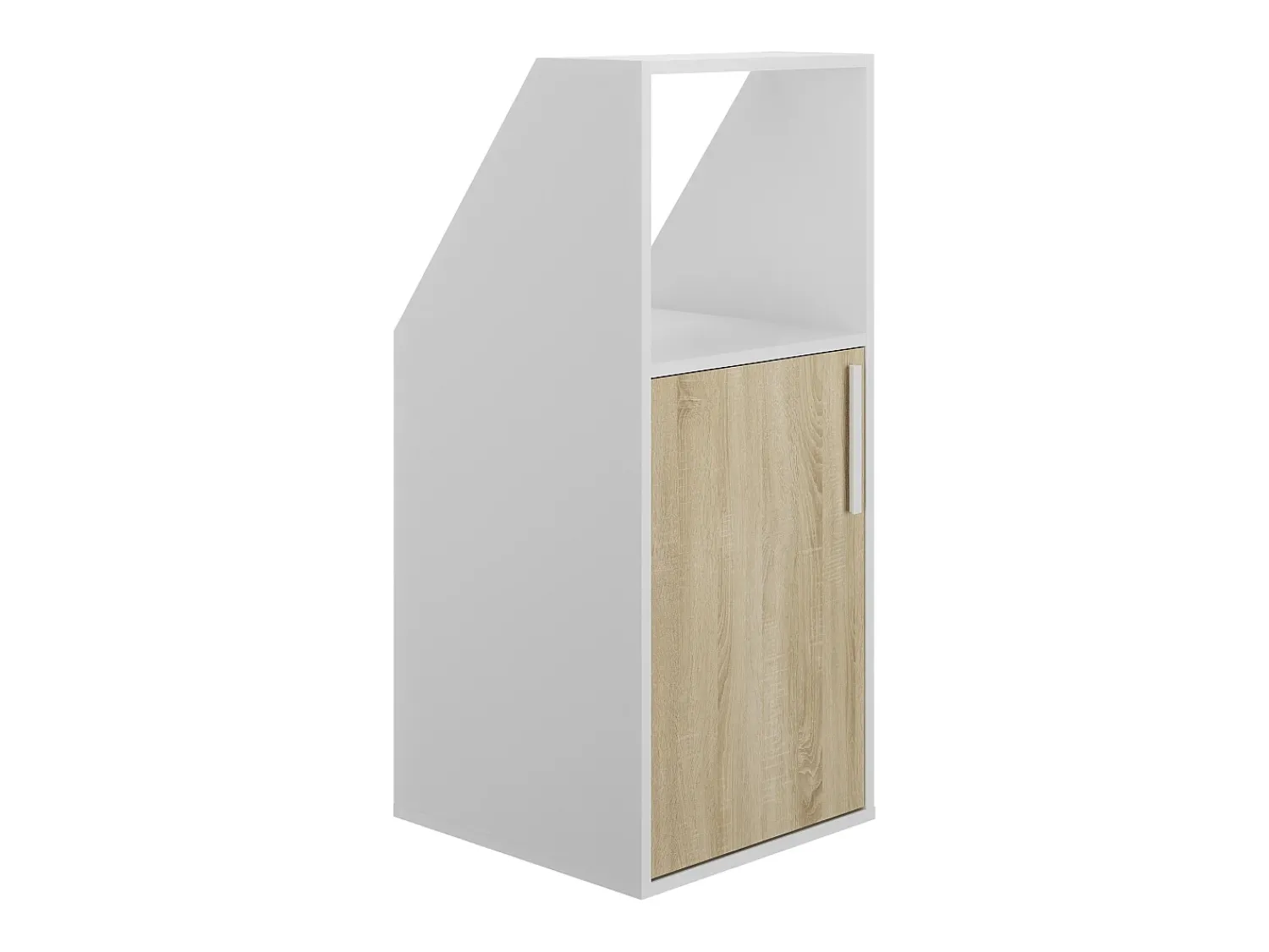 Vente-unique Móvel com inclinação com 1 porta e 1 nicho branco e natural - ADEZIO^ Móvel De Arrumação