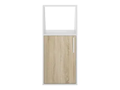 Vente-unique Móvel com inclinação com 1 porta e 1 nicho branco e natural - ADEZIO^ Móvel De Arrumação