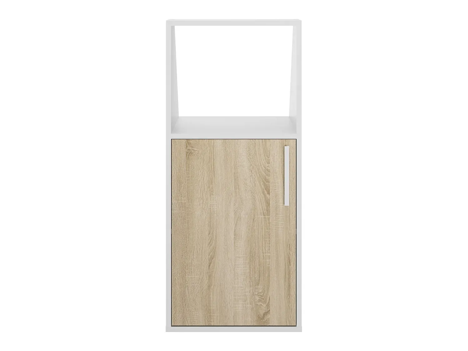 Vente-unique Móvel com inclinação com 1 porta e 1 nicho branco e natural - ADEZIO^ Móvel De Arrumação