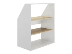 Clearance Vente-unique Móvel com inclinação com 2 prateleiras branco e natural - ADEZIO Natural claro / Branco