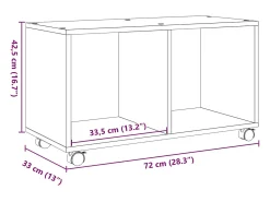 Mesa De Apoio|vidaxl Móvel com rodas 72x33x42,5 cm deriv. de madeira carvalho sonoma Natural claro
