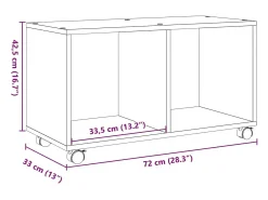 vidaxl Móvel com rodas 72x33x42,5 cm derivados de madeira^ Mesa De Apoio