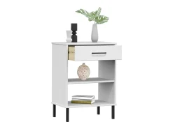 Móvel consola c/ pernas de metal pinho maciço OSLO PT514600 Branco