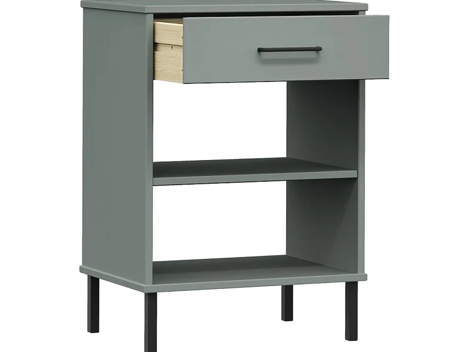 Consola* Móvel consola c/ pernas de metal pinho maciço OSLO PT434615 Cinzento