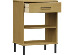 Consola* Móvel consola c/ pernas de metal pinho maciço OSLO PT616885 Castanho