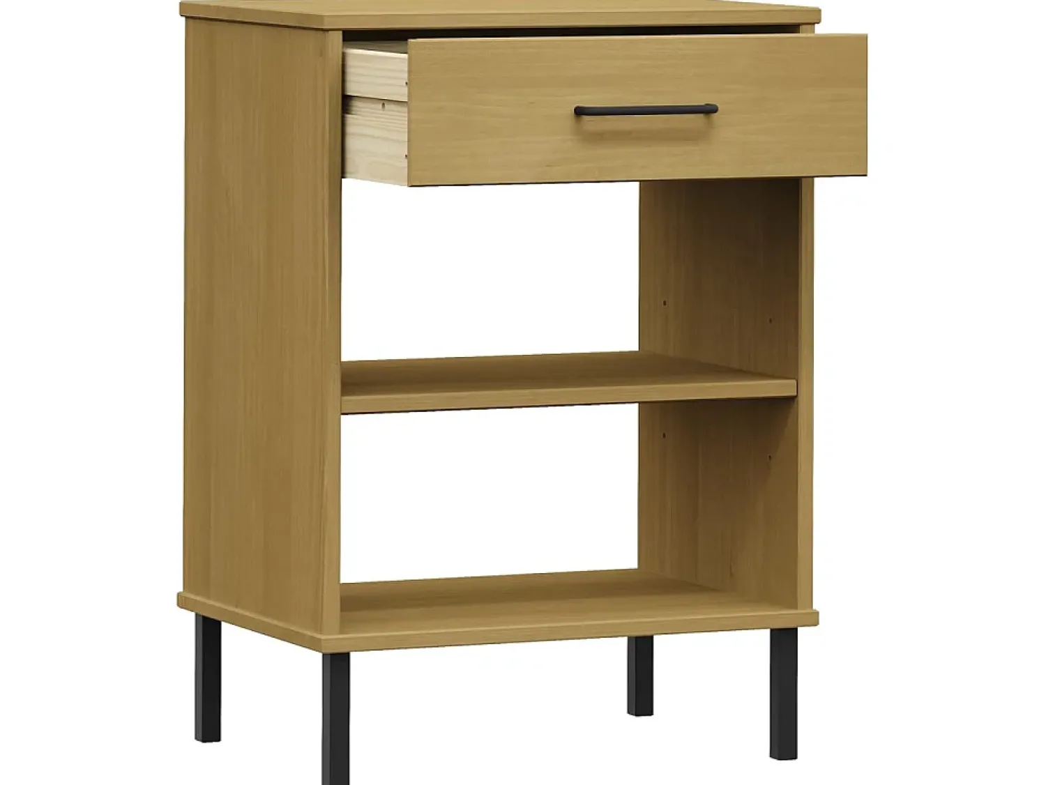 Consola* Móvel consola c/ pernas de metal pinho maciço OSLO PT616885 Castanho