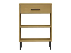 Consola* Móvel consola c/ pernas de metal pinho maciço OSLO PT616885 Castanho