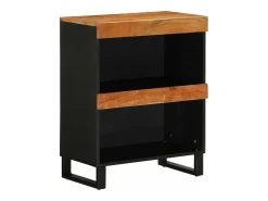 vidaxl Móvel de apoio 60x33x75 cm madeira de acácia maciça Natural claro