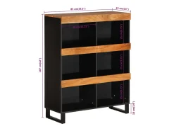 Biblioteca*vidaxl Móvel de apoio 85x33x107 cm madeira de acácia maciça Natural claro