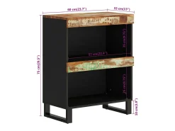Prateleira|vidaxl Móvel de apoio 60x33x75 cm madeira recuperada maciça Multicor