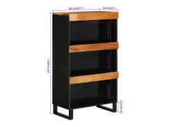 Biblioteca*vidaxl Móvel de apoio 60x33x107 cm madeira de acácia maciça Natural claro
