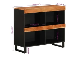 vidaxl Móvel de apoio 85x33x75 cm madeira de acácia maciça^ Biblioteca