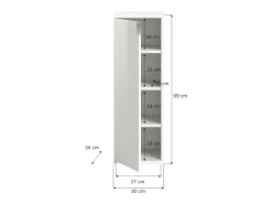 Discount Meublorama Móvel de Armazenamento BODITE – 1 porta – laqueado – Compacto e moderno Branco