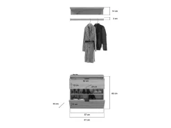 Clearance Meublorama Móvel de armazenamento com 2 gavetas – Carvalho claro – BODITE Castanho