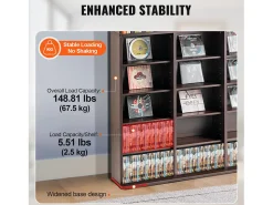 Best Móvel de Armazenamento Multimídia SucceBuy em 9 Níveis, Prateleira DVD Ajustável para 756 CD, Expresso Castanho chocolate