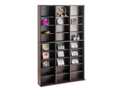 Best Móvel de Armazenamento Multimídia SucceBuy em 9 Níveis, Prateleira DVD Ajustável para 756 CD, Expresso Castanho chocolate