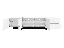 Outlet KOMHTOM Móvel de arrumação, móvel para televisor de 190 cm, 3 portas, 2 gavetas Branco