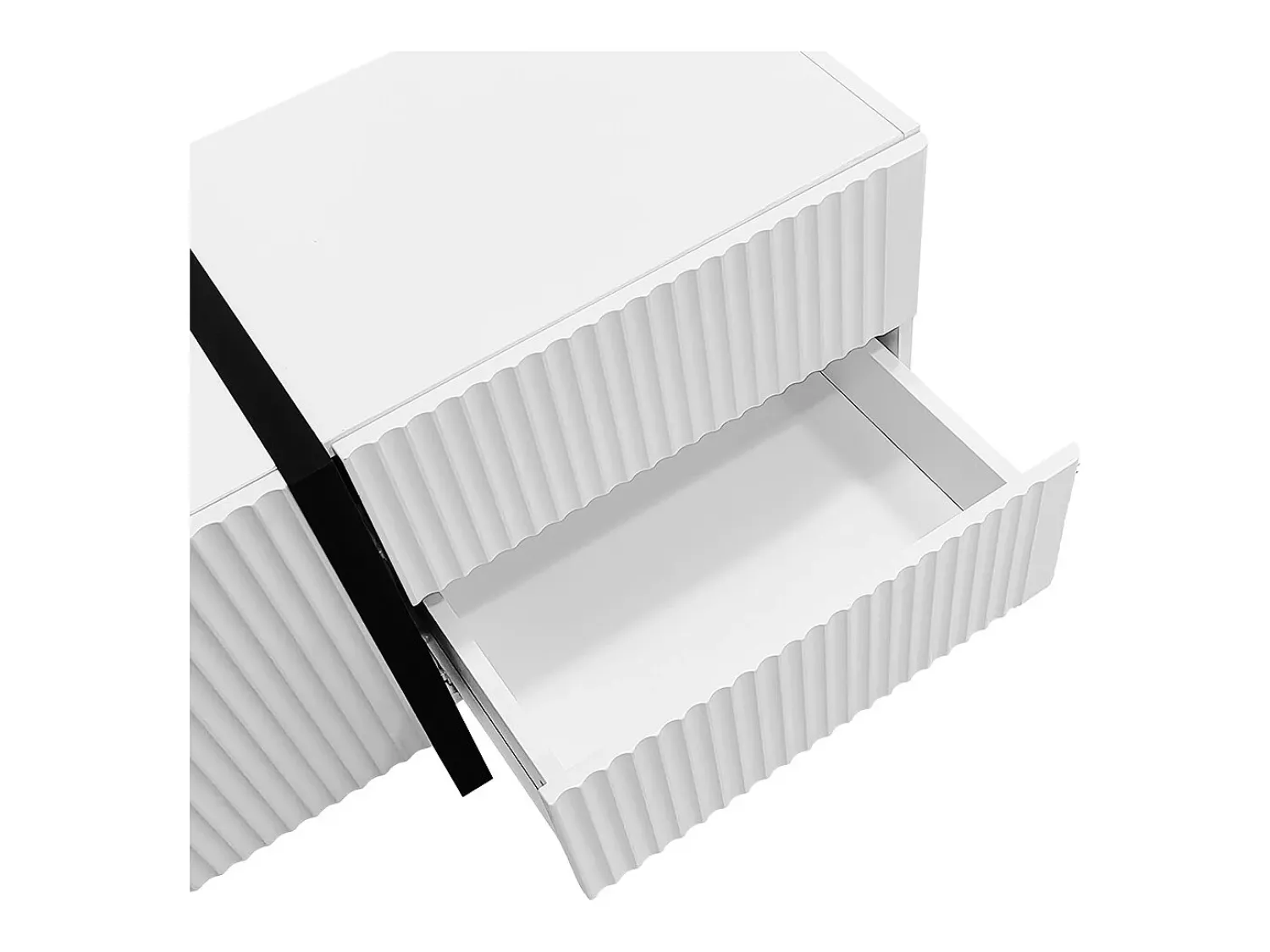 Outlet KOMHTOM Móvel de arrumação, móvel para televisor de 190 cm, 3 portas, 2 gavetas Branco