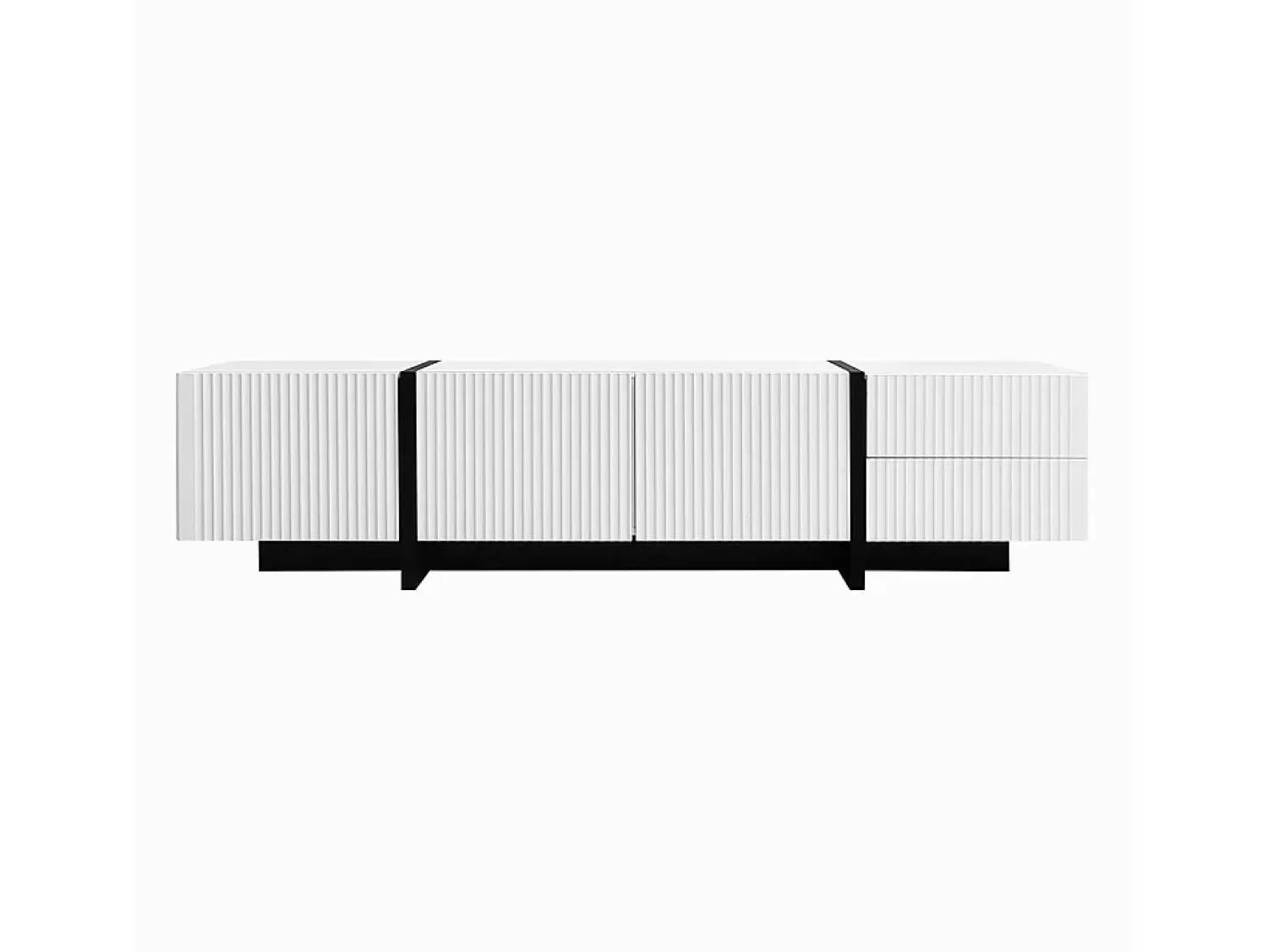 Outlet KOMHTOM Móvel de arrumação, móvel para televisor de 190 cm, 3 portas, 2 gavetas Branco