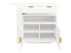 Clearance ModernLuxe Móvel de bar - con iluminação LED - rotação de 360° - con espaço de armazenamento - Branco