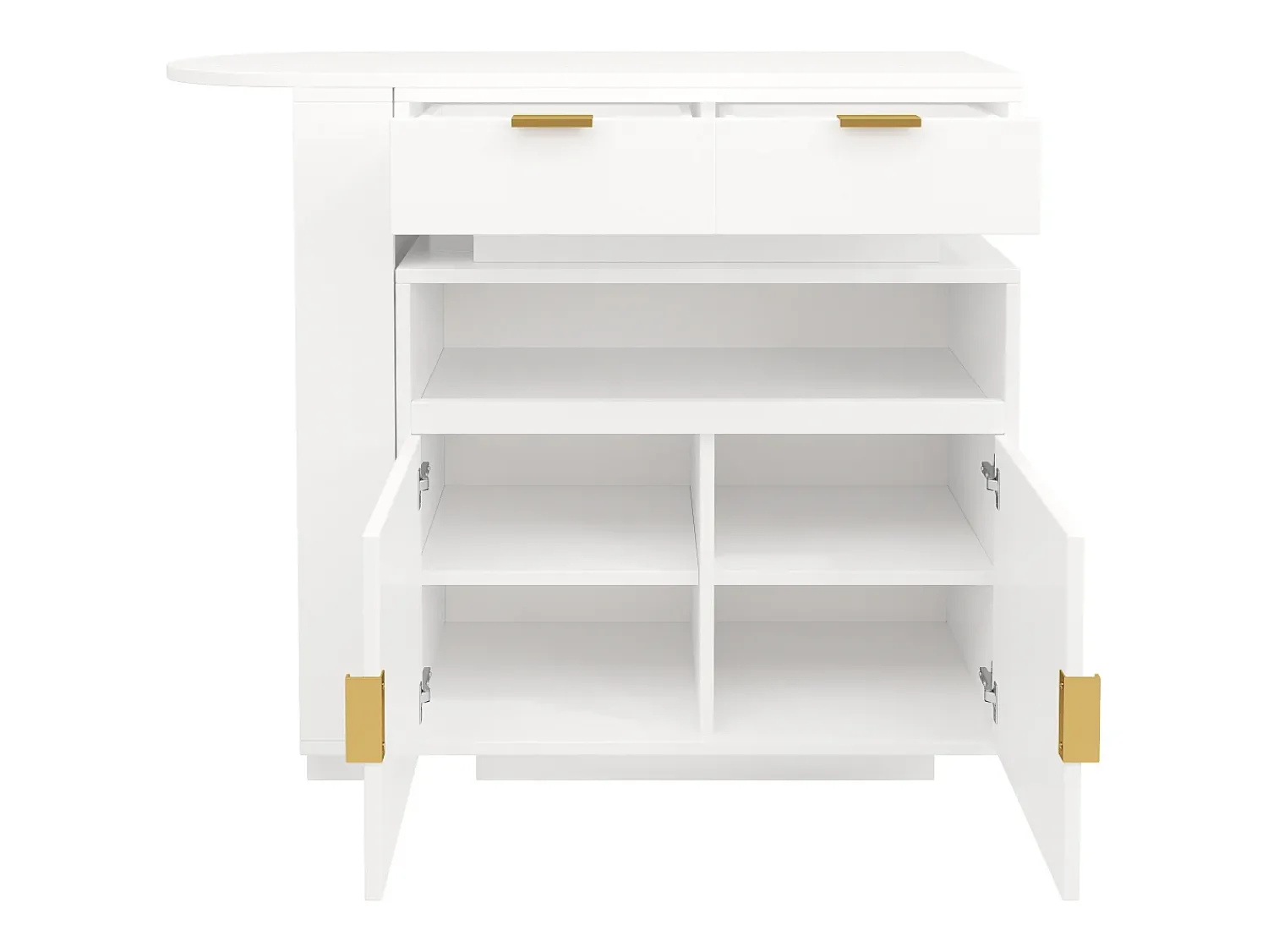 Clearance ModernLuxe Móvel de bar - con iluminação LED - rotação de 360° - con espaço de armazenamento - Branco