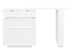 Clearance ModernLuxe Móvel de bar - con iluminação LED - rotação de 360° - con espaço de armazenamento - Branco