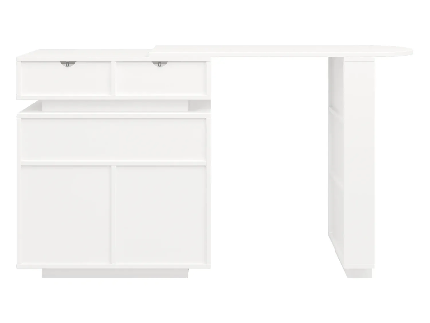 Clearance ModernLuxe Móvel de bar - con iluminação LED - rotação de 360° - con espaço de armazenamento - Branco