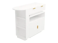 Clearance ModernLuxe Móvel de bar - con iluminação LED - rotação de 360° - con espaço de armazenamento - Branco