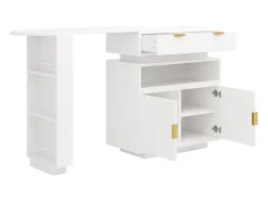 Clearance ModernLuxe Móvel de bar - con iluminação LED - rotação de 360° - con espaço de armazenamento - Branco
