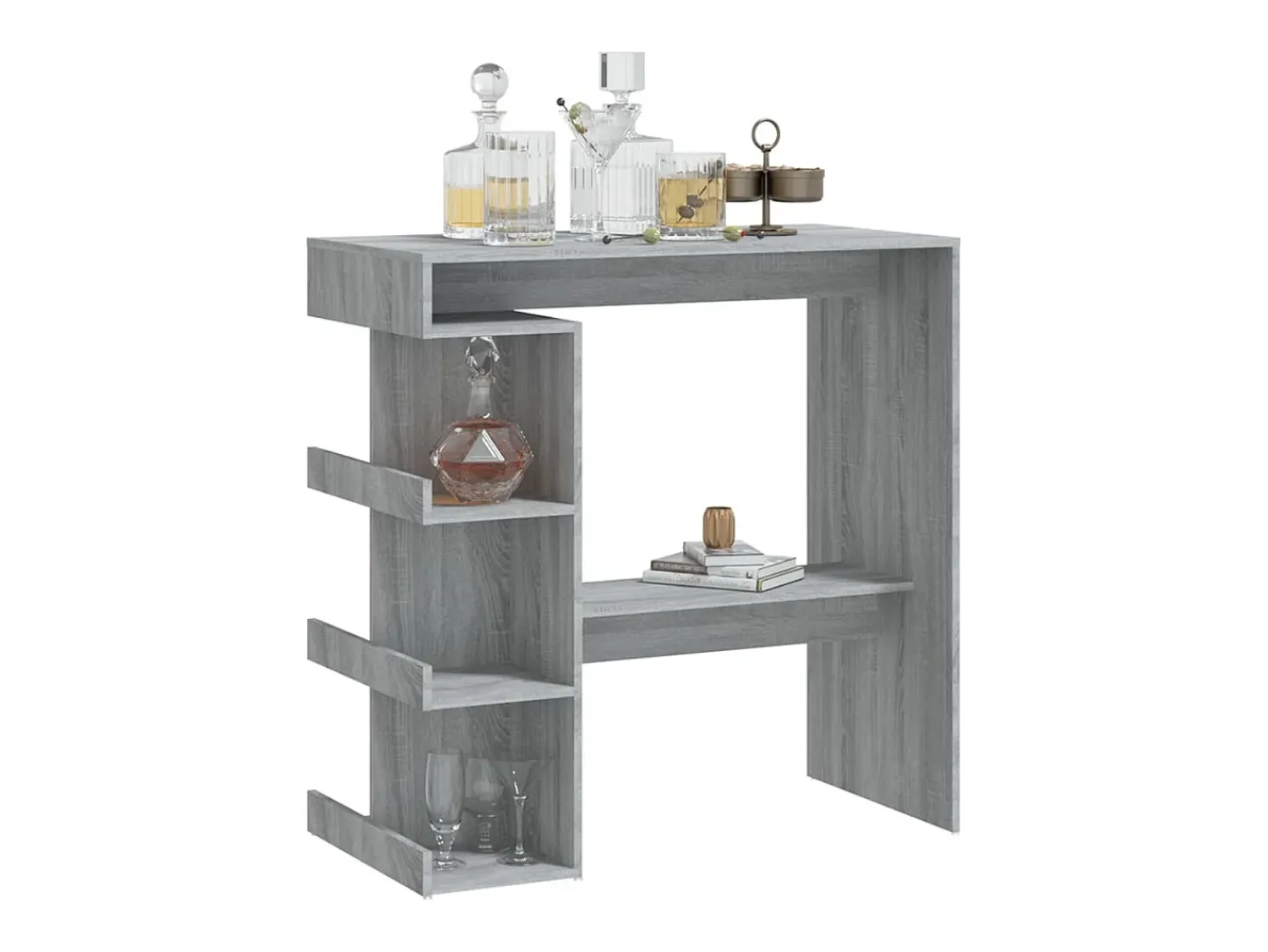 Móvel De Bar* Móvel de bar c/ prateleiras 100x50x101,5cm carvalho sonoma cinza PT899927 Cinzento