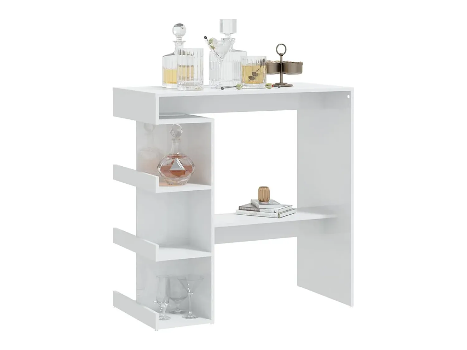 Móvel De Bar| Móvel de bar c/ prateleiras 100x50x101,5 cm brilhante PT107051 Branco