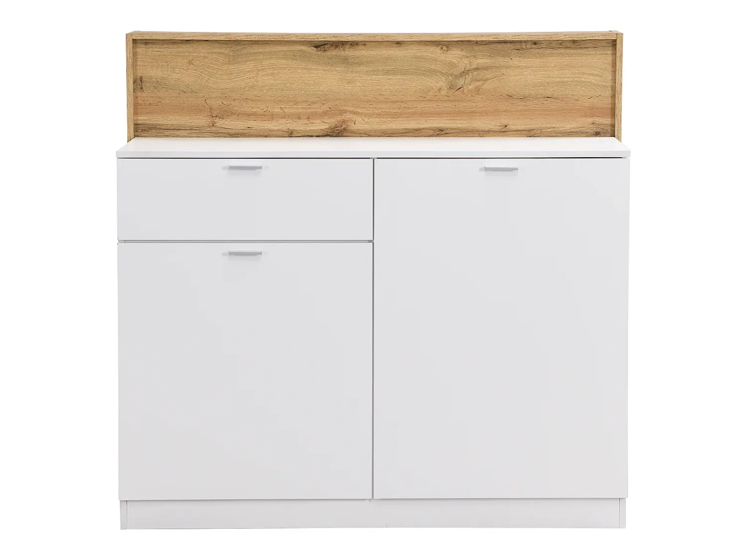 Móvel De Bar|Vente-unique Móvel de bar com 2 portas e 1 gaveta em MDF branco e natural - LAMONIA Natural claro / Branco