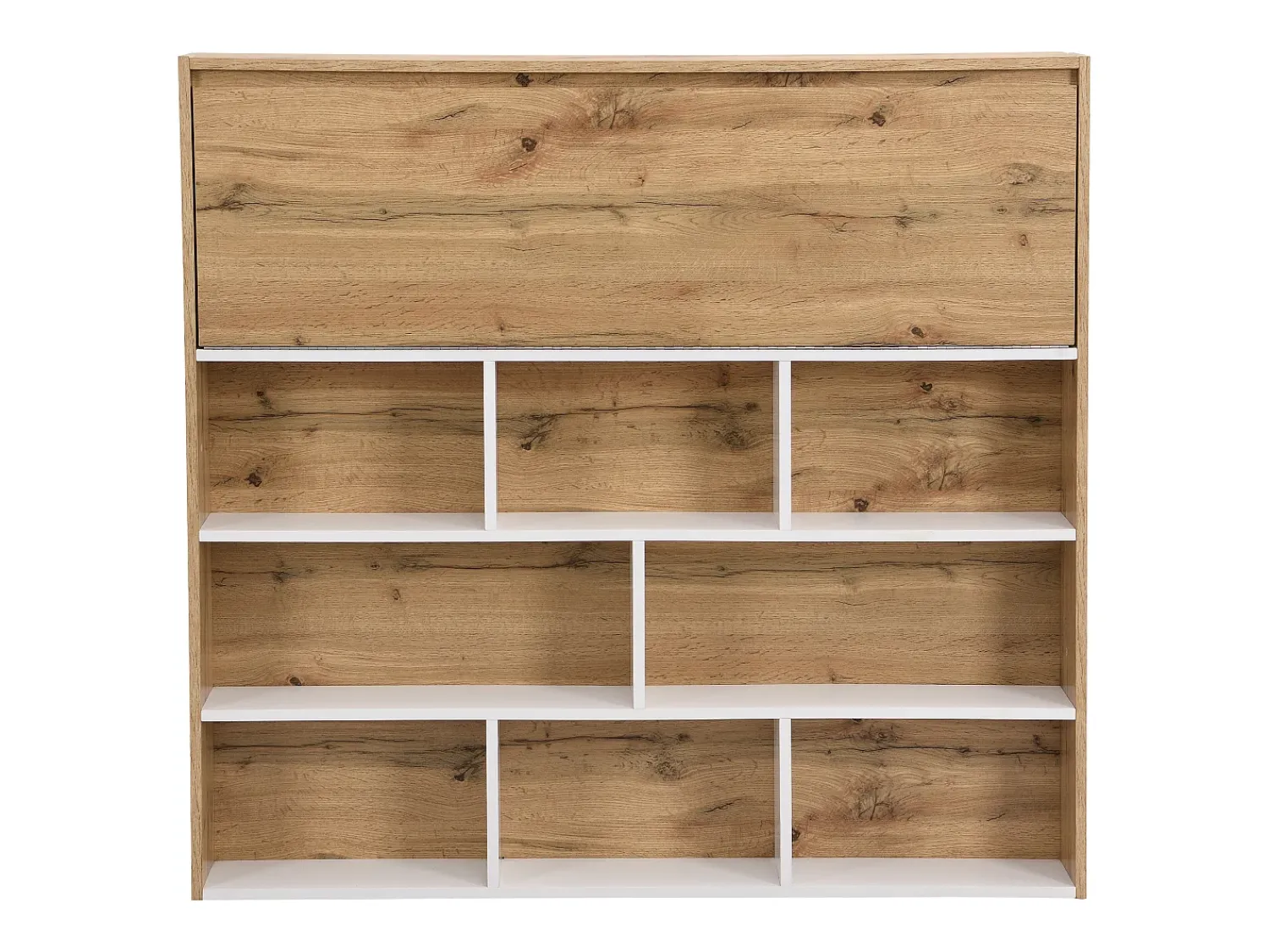 Móvel De Bar|Vente-unique Móvel de bar com 2 portas e 1 gaveta em MDF branco e natural - LAMONIA Natural claro / Branco