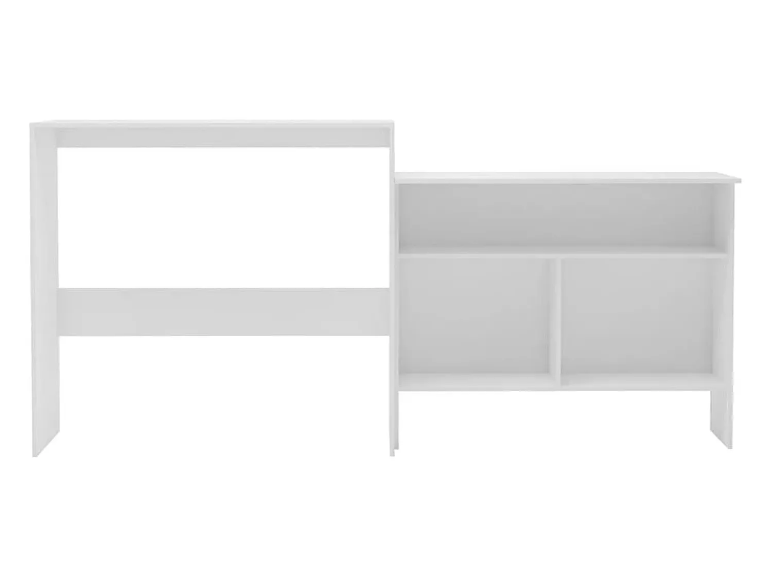 Móvel De Bar| Móvel de bar com 2 tampos 130x40x120 cm PT589022 Branco
