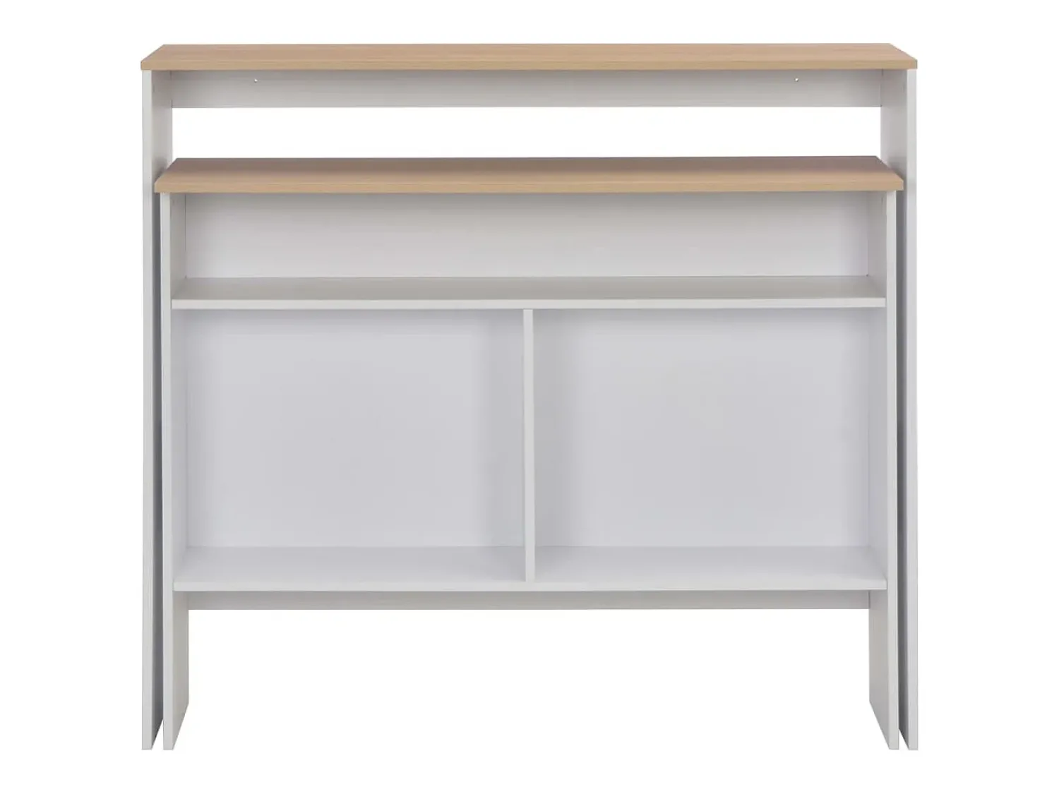 Móvel De Bar* Móvel de bar com 2 tampos 130x40x120 cm e carvalho PT698757 Branco