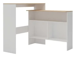 Móvel De Bar* Móvel de bar com 2 tampos 130x40x120 cm e carvalho PT698757 Branco