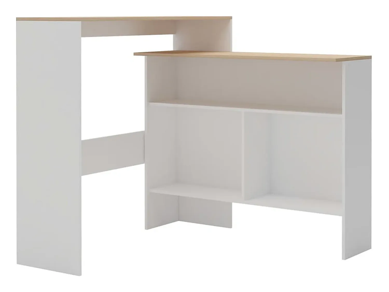 Móvel De Bar* Móvel de bar com 2 tampos 130x40x120 cm e carvalho PT698757 Branco