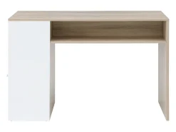 New Vente-unique Móvel de bar com espaços de arrumação branco e natural - NIRAYA Natural claro / Branco