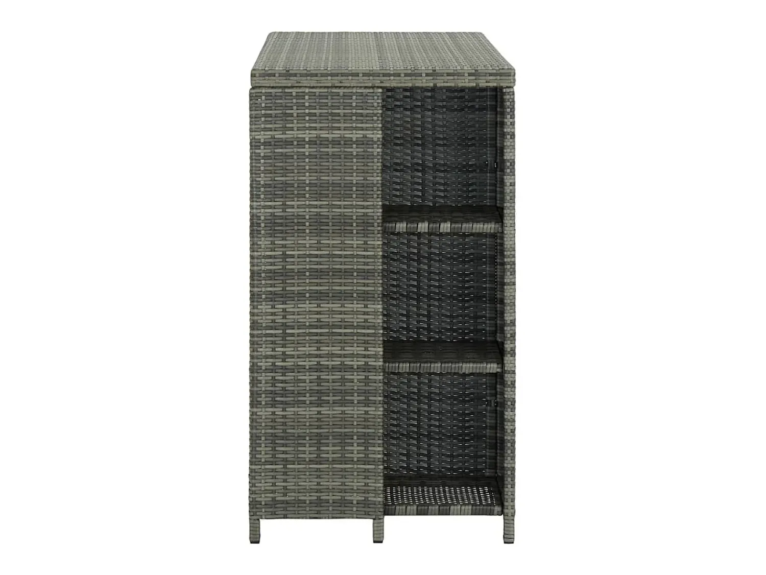 Móvel De Bar| Móvel de bar com prateleiras 120x60x110 cm vime PE PT169507 Cinzento