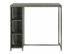Móvel De Bar| Móvel de bar com prateleiras 120x60x110 cm vime PE PT169507 Cinzento
