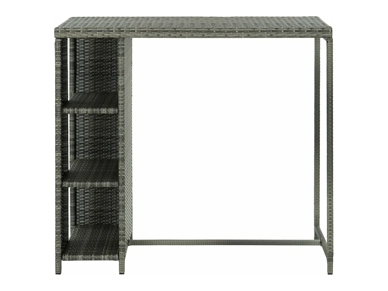Móvel De Bar| Móvel de bar com prateleiras 120x60x110 cm vime PE PT169507 Cinzento
