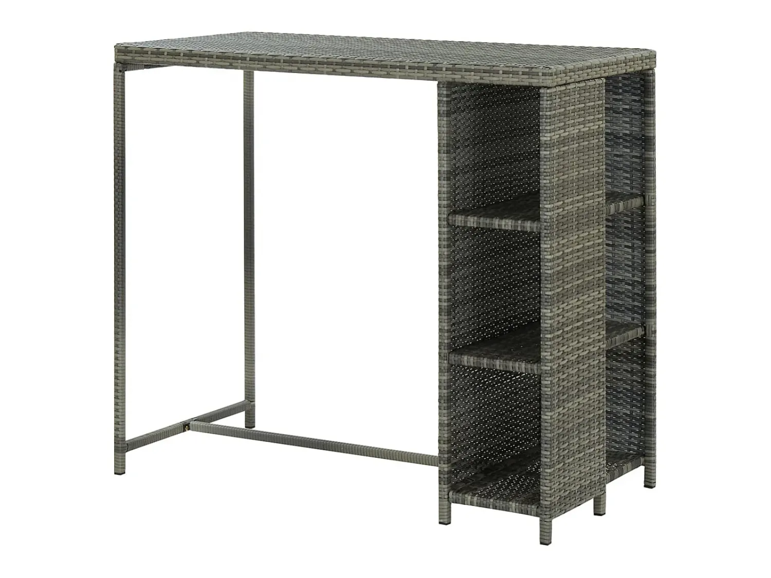 Móvel De Bar| Móvel de bar com prateleiras 120x60x110 cm vime PE PT169507 Cinzento