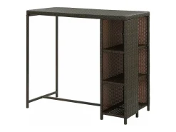 Móvel De Bar* Móvel de bar com prateleiras 120x60x110 cm vime PE PT329964 Castanho