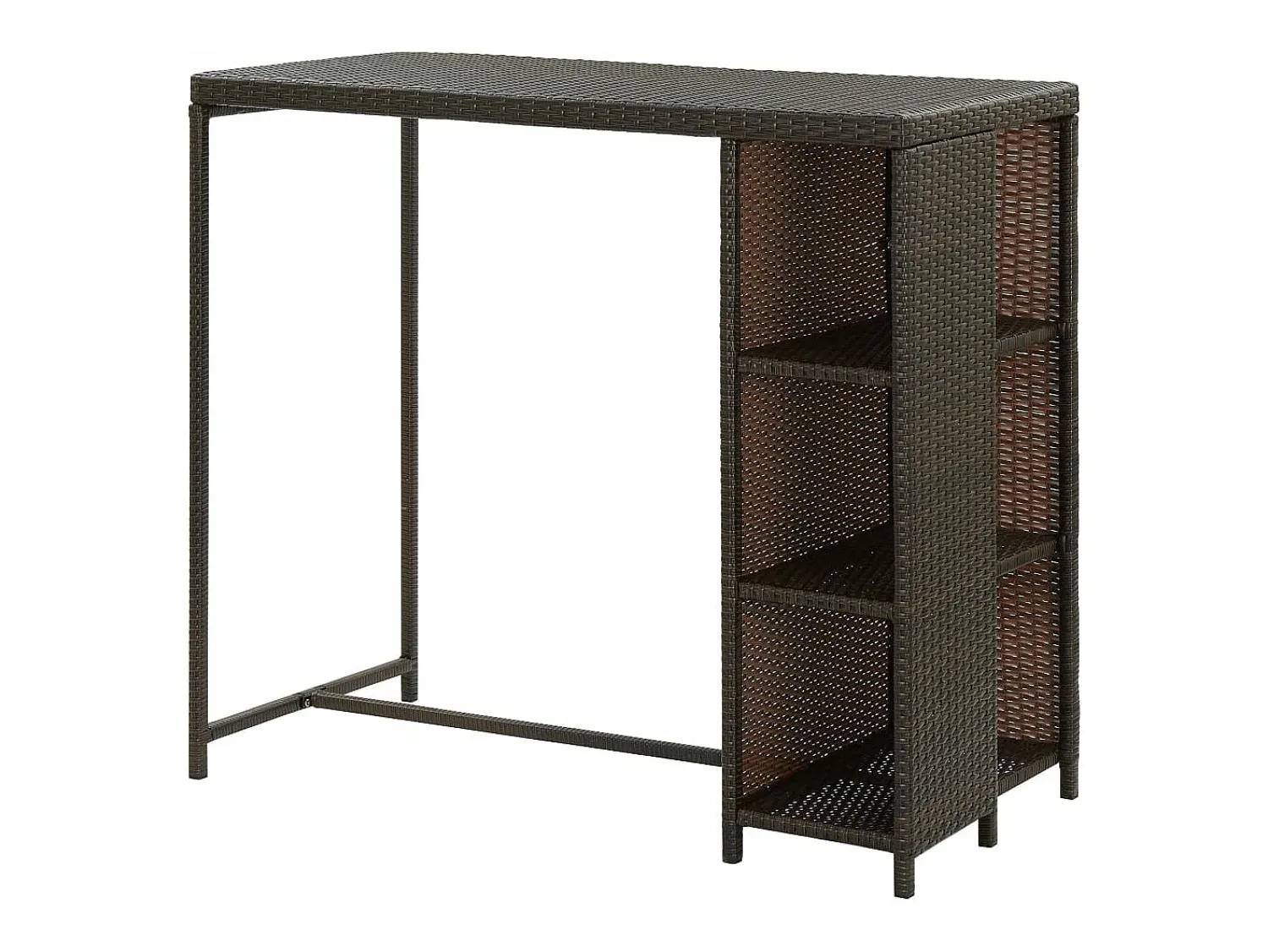 Móvel De Bar* Móvel de bar com prateleiras 120x60x110 cm vime PE PT329964 Castanho